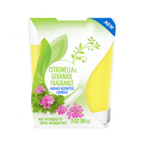 Citronella & Geraniol Fragrance Highly Scented Candle